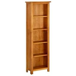 Rackhams 5-Tier Bookcase 45x22x140 cm Solid Oak Wood