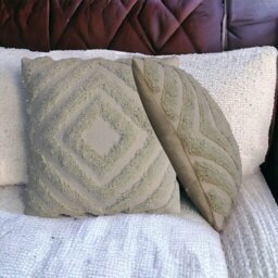 Rackhams Sage Green Diamond Cushion Set of 2