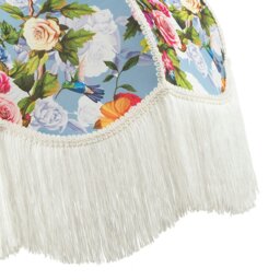 Rackhams Victorian Empire Lamp Shade in Sky Blue with Colourful Floral Decor - thumbnail 4