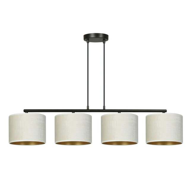 Rackhams HILDE Pendant lamp 4 x E27 Black with White Shade - image 1