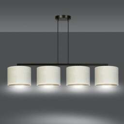 Rackhams HILDE Pendant lamp 4 x E27 Black with White Shade - thumbnail 4