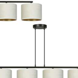Rackhams HILDE Pendant lamp 4 x E27 Black with White Shade - thumbnail 2