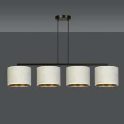 Rackhams HILDE Pendant lamp 4 x E27 Black with White Shade - thumbnail 3