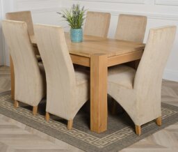 Rackhams Kuba Medium Oak Dining Table with Lola Fabric Chairs - 4 chairs - Black - thumbnail 4