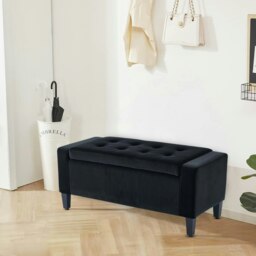 Rackhams Luna Velvet Storage Ottoman Bench - 92cm x 40cm - Silver - thumbnail 5