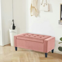 Rackhams Luna Velvet Storage Ottoman Bench - 92cm x 40cm - Silver - thumbnail 2