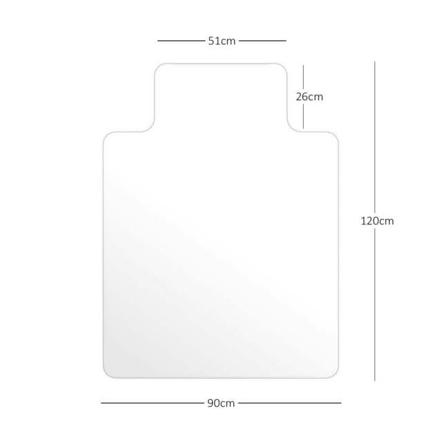 Rackhams Chair Mat for Hard Floors - Frosted - 90x120 cm with lip - image 1