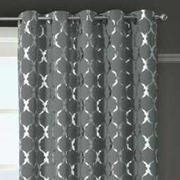 Rackhams Arabesque Ready Made Thermal Blackout Eyelet Curtains - 117cm x 137cm - Cream - thumbnail 4