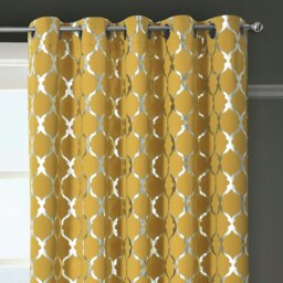 Rackhams Arabesque Ready Made Thermal Blackout Eyelet Curtains - 117cm x 137cm - Cream - thumbnail 3
