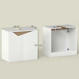 Rackhams Under Sink Cabinet, Bathroom Sink Cabinet for Basin without Pedestal - Particle Board, MDF - Modern minimalist - White - thumbnail 3