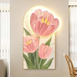 Rackhams Luminous Tulip Mural Wall Art With Light - 60*120cm - A - thumbnail 5