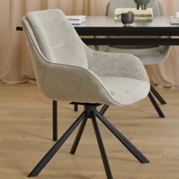 Rackhams Carrie Swivel Dining Chair in Sand Set of 2 - 1 - thumbnail 5