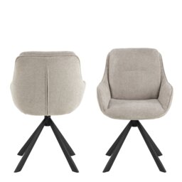 Rackhams Carrie Swivel Dining Chair in Sand Set of 2 - 1 - thumbnail 2
