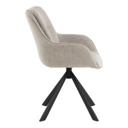 Rackhams Carrie Swivel Dining Chair in Sand Set of 2 - 1 - thumbnail 3