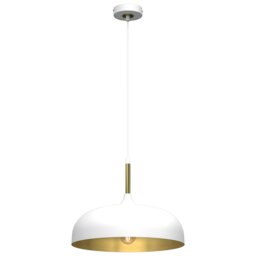 Rackhams Pendant Lamp Lincoln White/Gold 1XE27 35cm - thumbnail 1