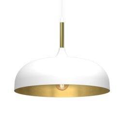 Rackhams Pendant Lamp Lincoln White/Gold 1XE27 35cm - thumbnail 2