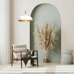 Rackhams Pendant Lamp Lincoln White/Gold 1XE27 35cm - thumbnail 4