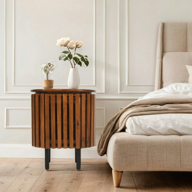 Rackhams Osburn Mango Wood Bedside Table - Wood - 1 - 50X35X60cm (LXDXH) - image 1