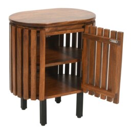 Rackhams Osburn Mango Wood Bedside Table - Wood - 1 - 50X35X60cm (LXDXH) - thumbnail 2