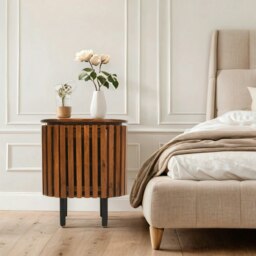 Rackhams Osburn Mango Wood Bedside Table - Wood - 1 - 50X35X60cm (LXDXH) - thumbnail 1