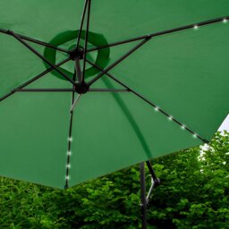 Rackhams Green 3m LED Cantilever Parasol & Plain Base - thumbnail 4