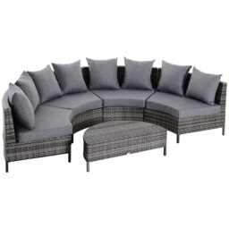 Rackhams 5PCS Garden Rattan Wicker Sofa Outdoor Patio Furniture Set - thumbnail 2