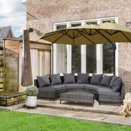 Rackhams 5PCS Garden Rattan Wicker Sofa Outdoor Patio Furniture Set - thumbnail 1