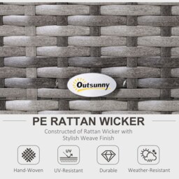 Rackhams 5PCS Garden Rattan Wicker Sofa Outdoor Patio Furniture Set - thumbnail 3