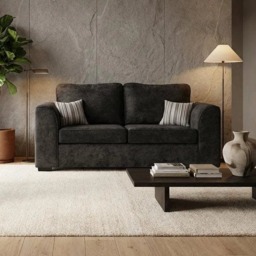 Rackhams Cushia Living Room Furniture Range - 2 Seater - BLACK