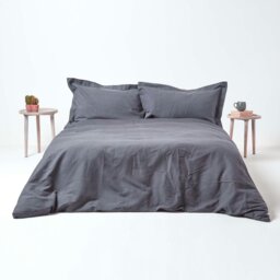 Rackhams French Flax Linen Oxford Pillowcase, King Size - Navy Blue - thumbnail 6