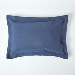 Rackhams French Flax Linen Oxford Pillowcase, King Size - Navy Blue - thumbnail 1