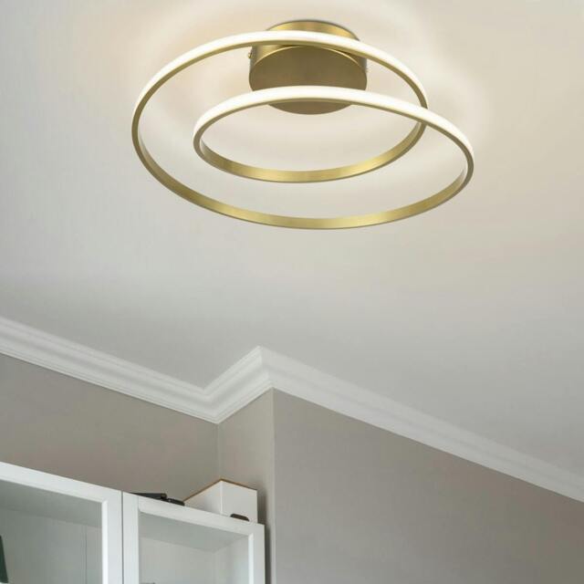 Rackhams Alston Double Ring LED Ceiling Light - Brushed Brass - image 1