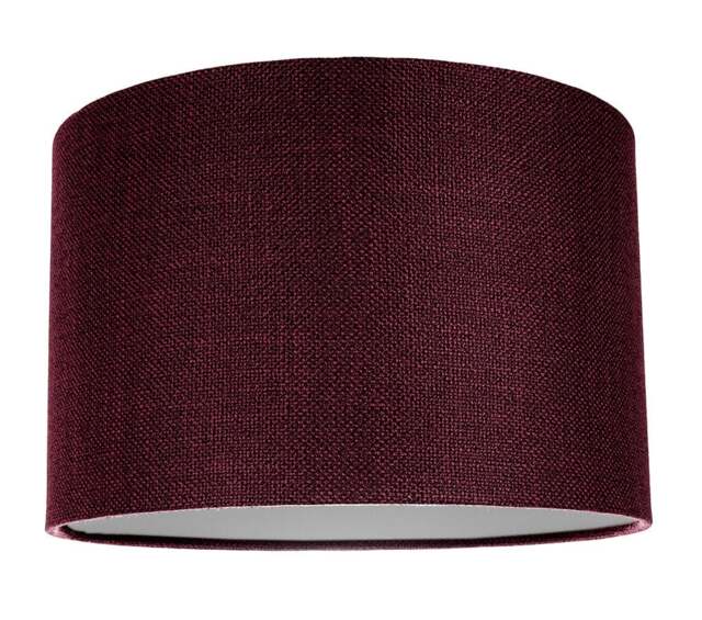 Rackhams Contemporary and Sleek Purple Plain Linen Fabric Drum Lamp Shade 60w Maximum - image 1