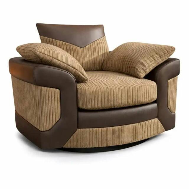Rackhams Amara Living Room Furniture Range - Brown & Mocha - Swivel Chair - image 1