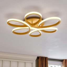 Rackhams Golden Frame Modern Cool White LED Chandelier Ceiling Light - Dimmable - 74 cm