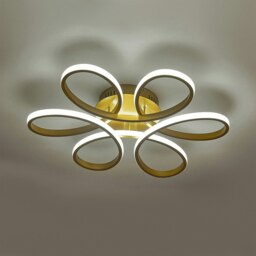 Rackhams Golden Frame Modern Cool White LED Chandelier Ceiling Light - Dimmable - 74 cm - thumbnail 5