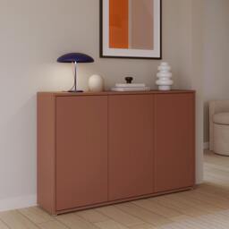 Rackhams Alice Springs 3 Door Sideboard with Push-to-Open Doors in Terracotta - W 154.2 X  H 99.1 X  D 34.9cm - Terracotta - 1 - thumbnail 1