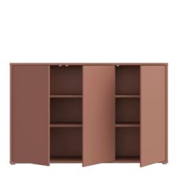 Rackhams Alice Springs 3 Door Sideboard with Push-to-Open Doors in Terracotta - W 154.2 X  H 99.1 X  D 34.9cm - Terracotta - 1 - thumbnail 6