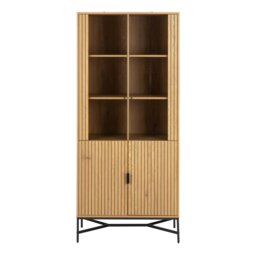 Rackhams Jaipur Display Cabinet With 4 doors and 6 Shelves in Wild Oak - Full Assembly Required - Wild Oak - Matt - thumbnail 2