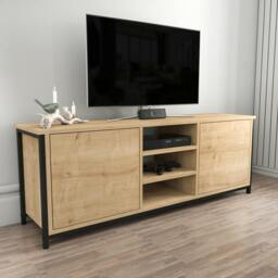 "Rackhams Otis Modern Tv Stand TV Cabinet for TV's up to 63"" - Gold White" - thumbnail 5