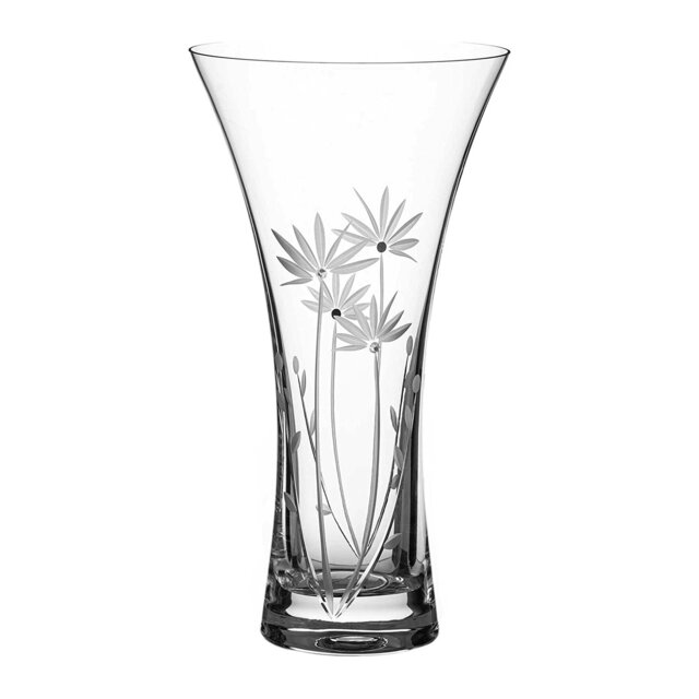Rackhams Bloom Trumpet Vase Adorned with Crystals by Swarovski® - 25cm - Made From Premium Lead Free Crystal Glass