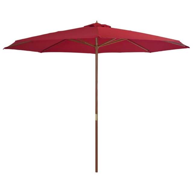 Rackhams Outdoor Parasol with Wooden Pole 350 cm Burgundy - image 1
