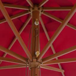 Rackhams Outdoor Parasol with Wooden Pole 350 cm Burgundy - thumbnail 3