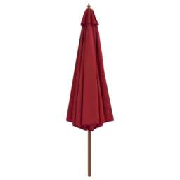 Rackhams Outdoor Parasol with Wooden Pole 350 cm Burgundy - thumbnail 2