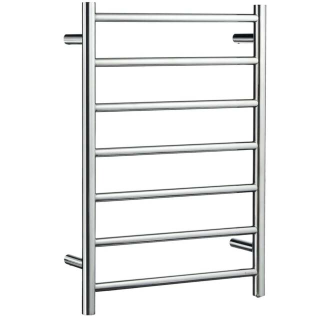 Rackhams Polished Stainless Steel Electric Heated Towel Warmer (W)500mm x (H)689mm Wall Mounted Kitchen Bathroom Robe Clothes Hanger - image 1