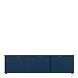 Rackhams Alice Springs Wide TV Cabinet with 3 Doors Push-to-Open in Night Blue - W 154.2 X  H 41.5 X  D 34.9cm - 1 - Manufactured Wood - thumbnail 3
