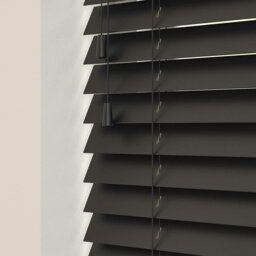 Rackhams Ink Black Wooden Venetian Blinds With Strings (130cm drop) - 210cm - thumbnail 3