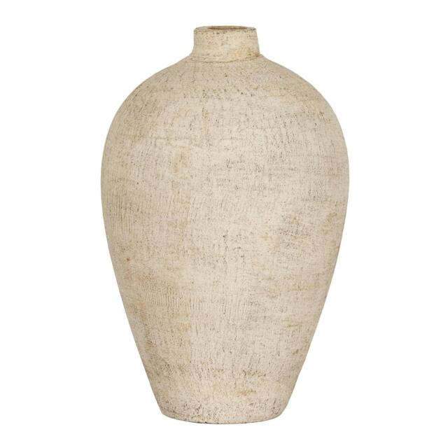 Rackhams Morrow Tall Vase - Cream - 35cm x 21cm x 21cm - Cream - 100% Mixed - image 1