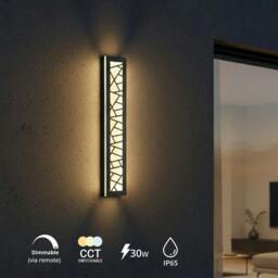 Rackhams 60cm Geometric Outdoor LED Wall Light – 30W CCT Tunable & Dimmable – IP65 - thumbnail 2