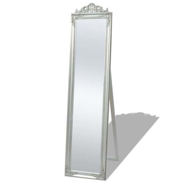 Rackhams Free-Standing Mirror Baroque Style 160x40 cm Silver